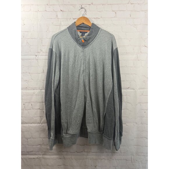 Lands End Zip Up Sweatshirt Mens Size XXL Gray Color Block Jacket - Picture 1 of 8